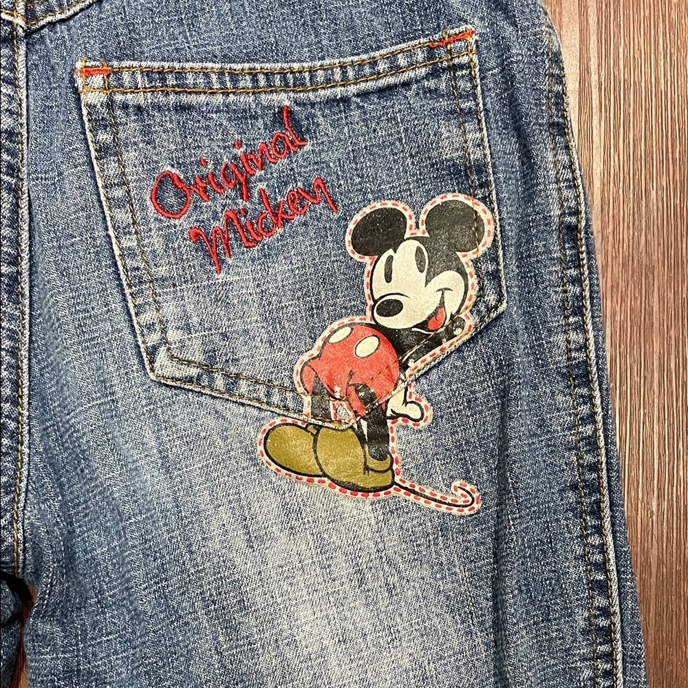 Vintage Disney Mickey Blue Jeans with Red Stitching - Picture 7 of 9